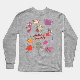 Lifelong Learner Kawaii Shapes Long Sleeve T-Shirt